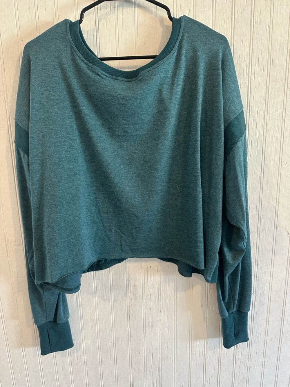 Women’s Cropped Long-Sleeve Top - Teal
